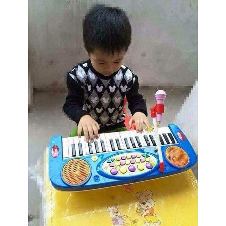 Đồ chơi đàn organ điện tử 37 phím - đàn piano có micro cho bé hát