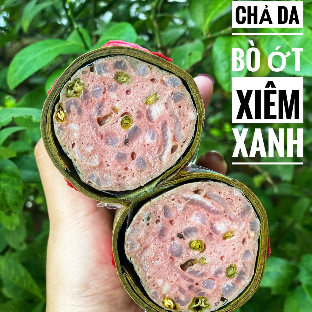 Đặc sản Chả bò ớt xiêm xanh da giòn 2 đòn (500gr) Chỉ Giao TPHCM