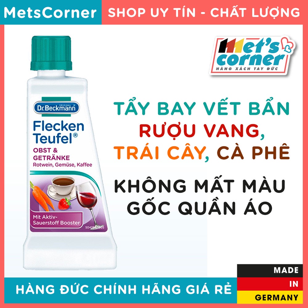 Tẩy vết bẩn vang đỏ trái cây và cà phê cola Dr.Beckmann - Chai 50ml - Đức