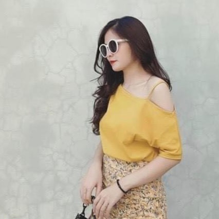 Aó thun hở vai 1 dây chất liệu cottong sang chảnh