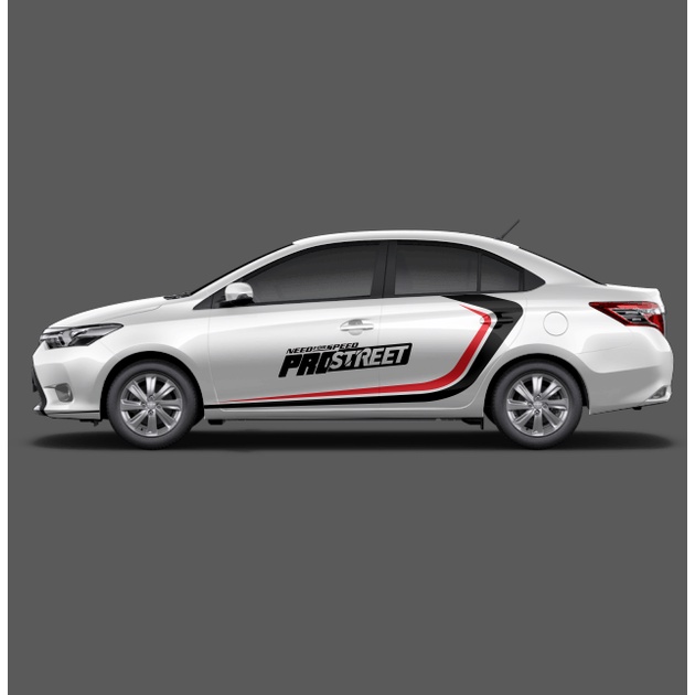 Tem sườn dán xe sedan đơn giản đẹp, dùng cho xe sáng màu