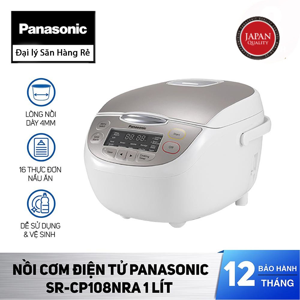 Nồi cơm điện tử dung tích 1 lít Panasonic Nhật Bản SR-CP108NRA sản xuất Malaysia - Hàng chính hãng, bảo hành 12 tháng