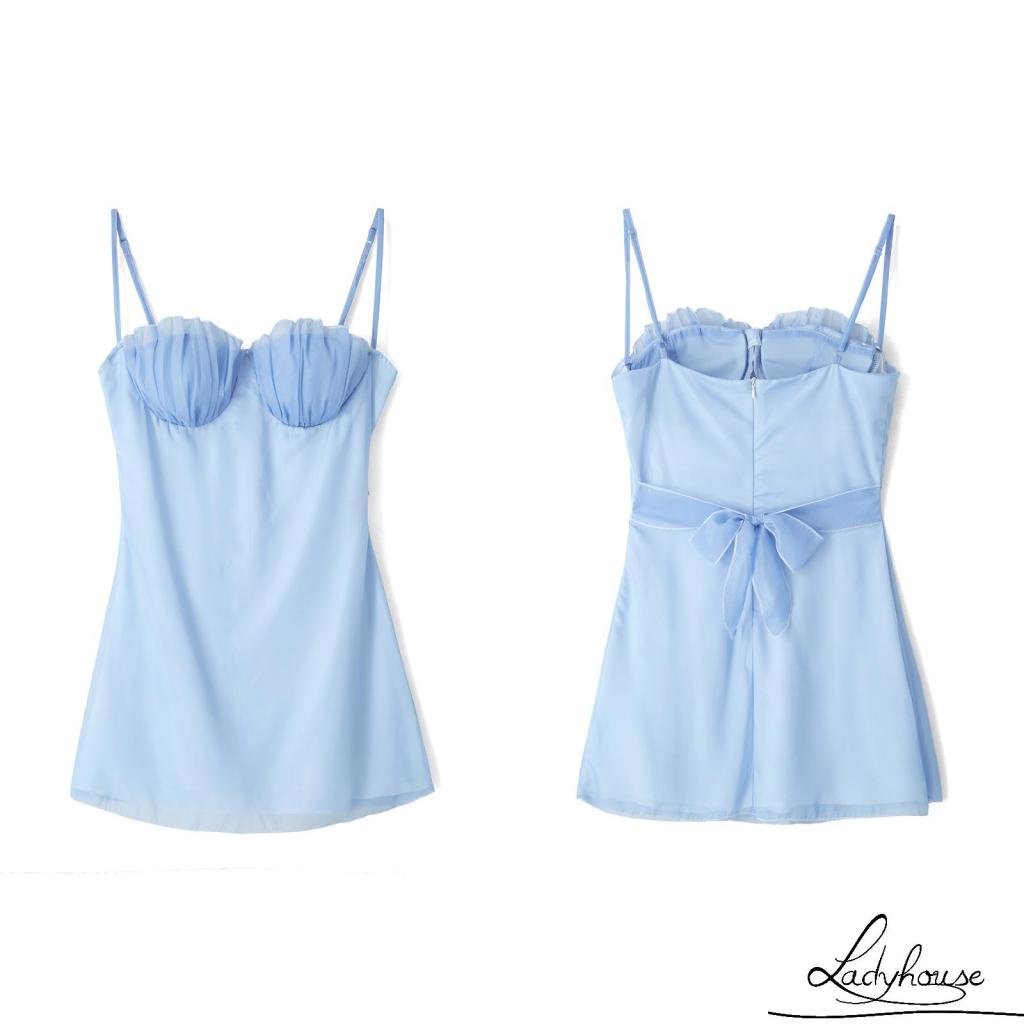 Ldd-đầm Không Tay Xếp Ly Ôm Ngực Phối Màu Trang Trí Hình Vỏ Sò Phù Hợp Với Mùa Hè Dành Cho Bạn