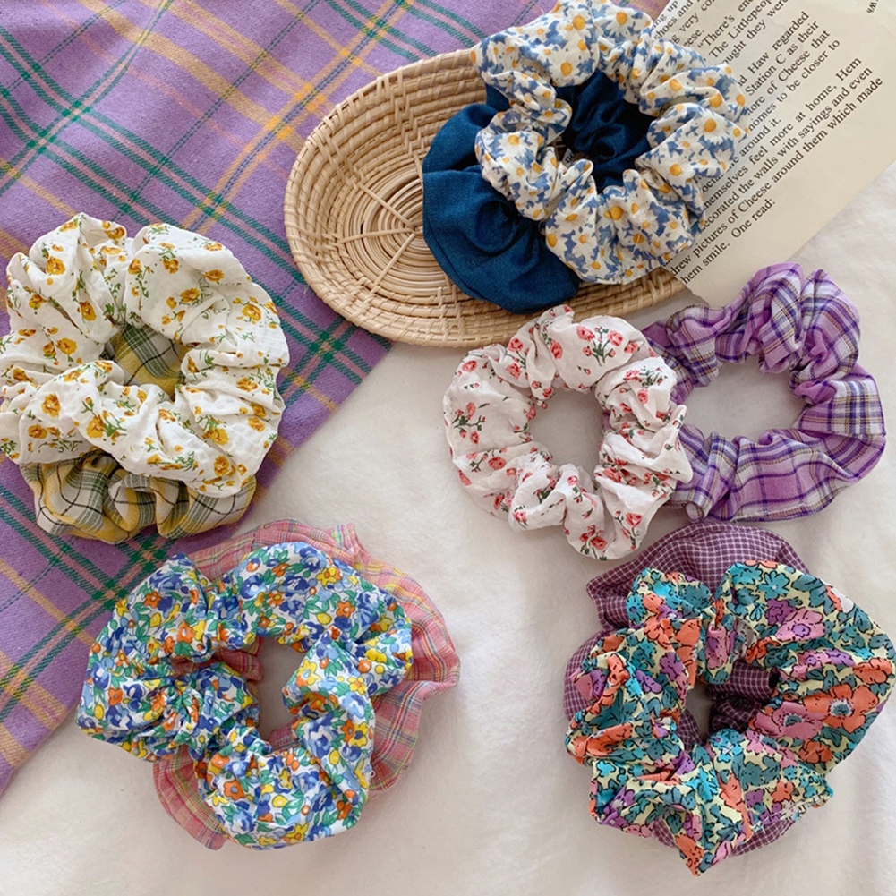 Dây Cột Tóc Vải In Họa Tiết Xinh Xắn Dành Cho Nữ 20 Màu Tùy Chọn (Hair Scrunchies)