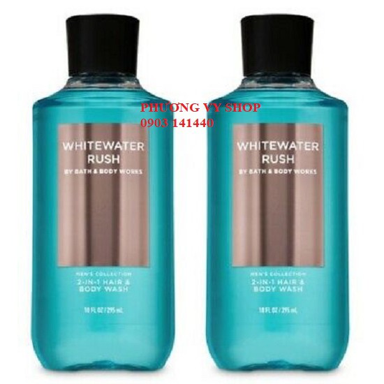 Gel tắm gội 2 in 1 BBW dành cho nam WHITEWATER RUSH