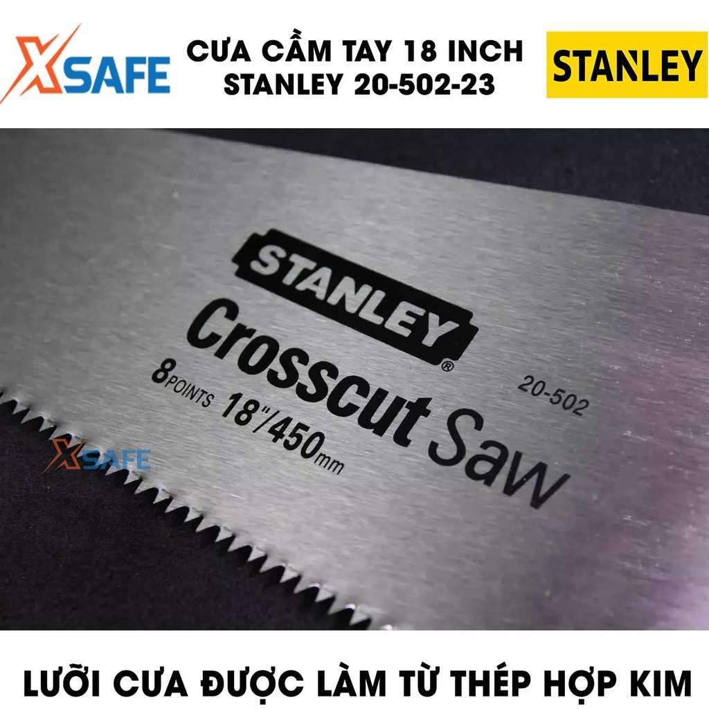 Cưa cầm tay STANLEY lưỡi cưa hợp kim thép Cưa tay Stanley tay cầm gỗ ma sát cao, răng cưa cao cấp