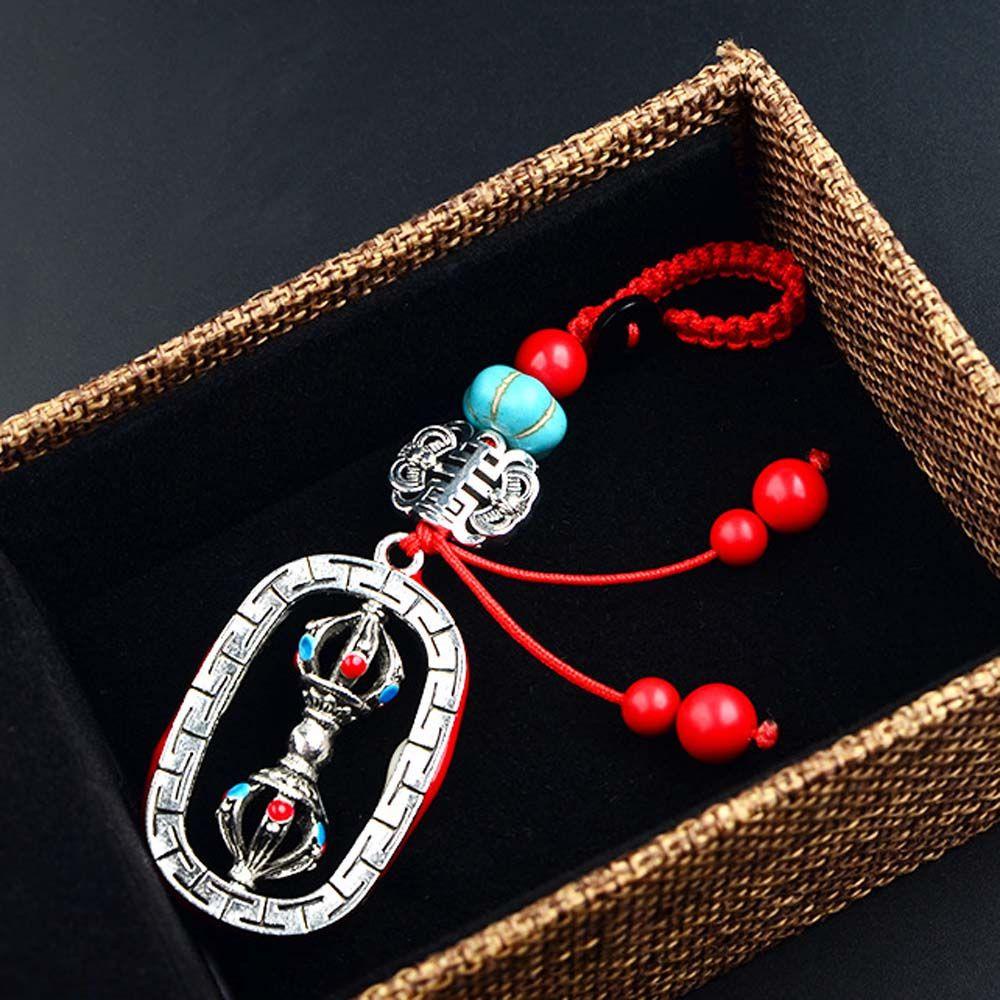 MXGOODS Móc Khóa Hình Bánh Xe Cầu Nguyện Phong Cách Vintage
