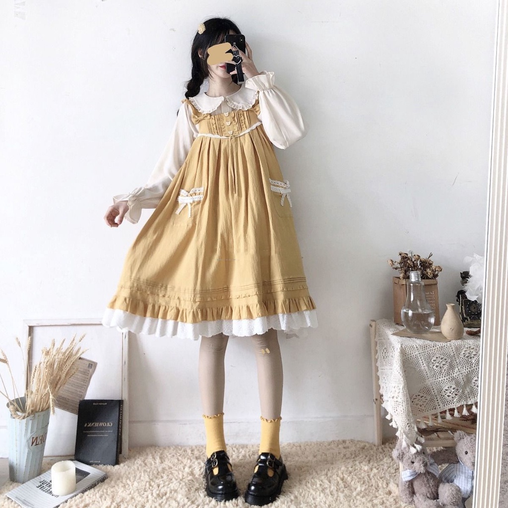 Áo kiểu ngọt ngào dài tay dáng rộng phong cách lolita cho cô gái/ học sinh