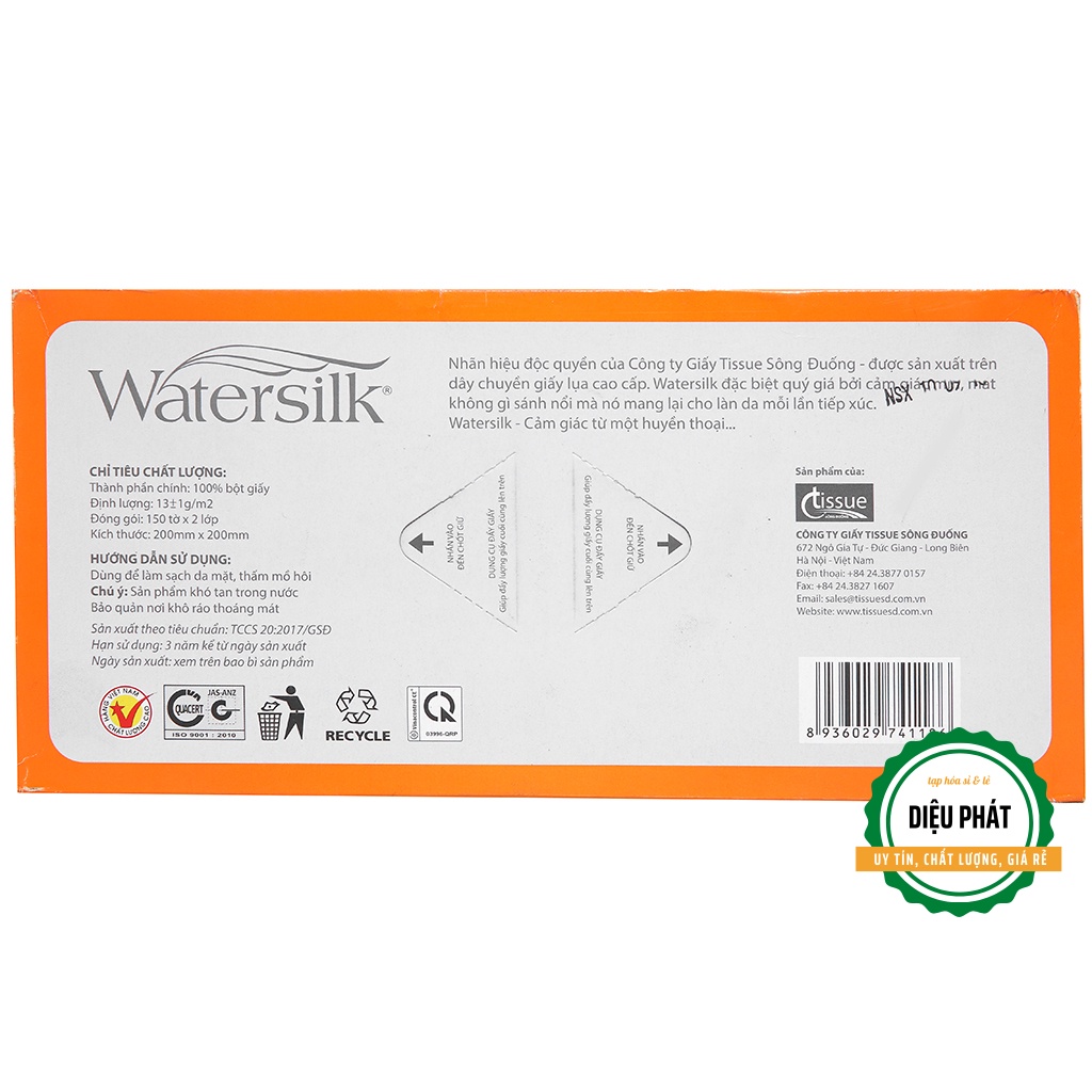 ⚡️ Giấy Hộp, Khăn Giấy Lụa Watersilk 2 Lớp Hộp 150 tờ