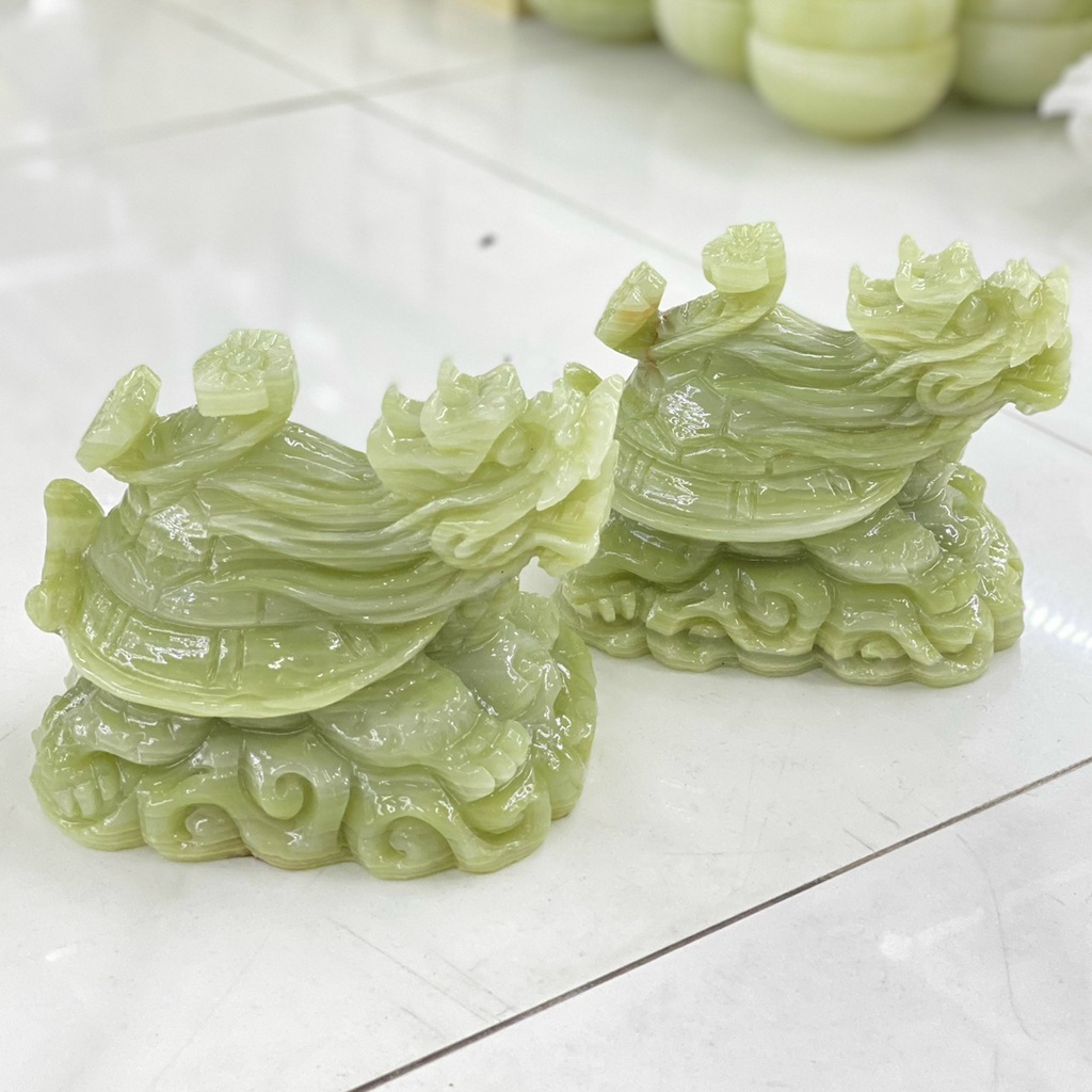 Long Quy Đá Ngọc Hoàng Long và Xanh Ngọc Onyx Nguyên Khối - Dài 10cm & 12cm & 15cm & 20cm
