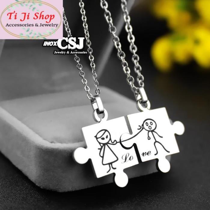 DÂY CHUYỀN CẶP ĐÔI MẢNH GHÉP TRAI GÁI MC247 - siêu đẹp chuẩn thời trang