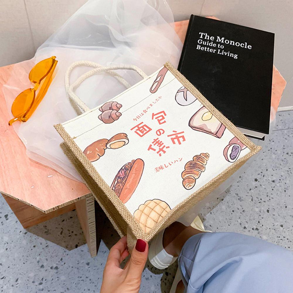 LILYES Túi Canvas Đeo Chéo Họa Tiết Hoạt Hình Phong Cách Nhật Bản