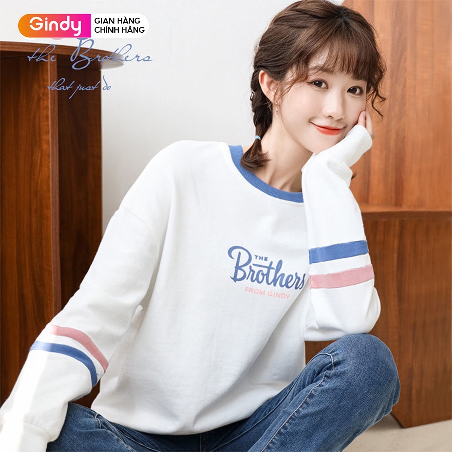 Áo sweater nỉ da cá dài tay trơn basic form rộng GINDY Brothers hoodie đơn giản thời trang thu đông năng động A9107 | BigBuy360 - bigbuy360.vn