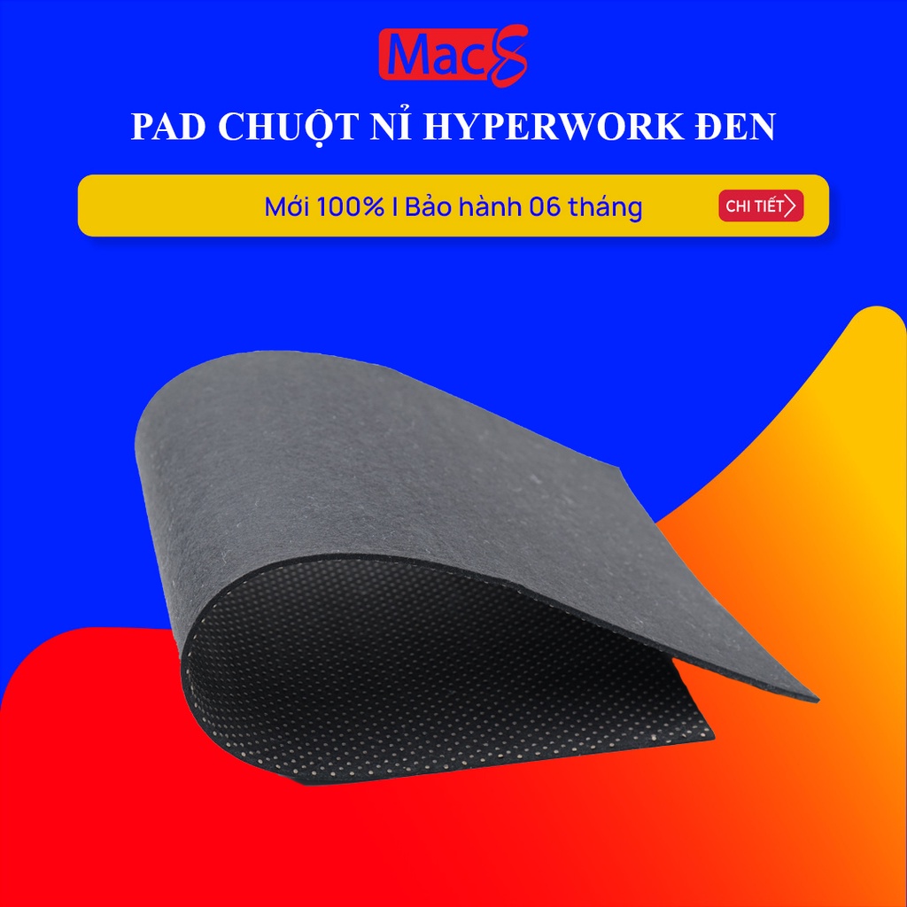 Miếng Pad Chuột HyperWork Bằng Vải Nỉ - Màu Đen