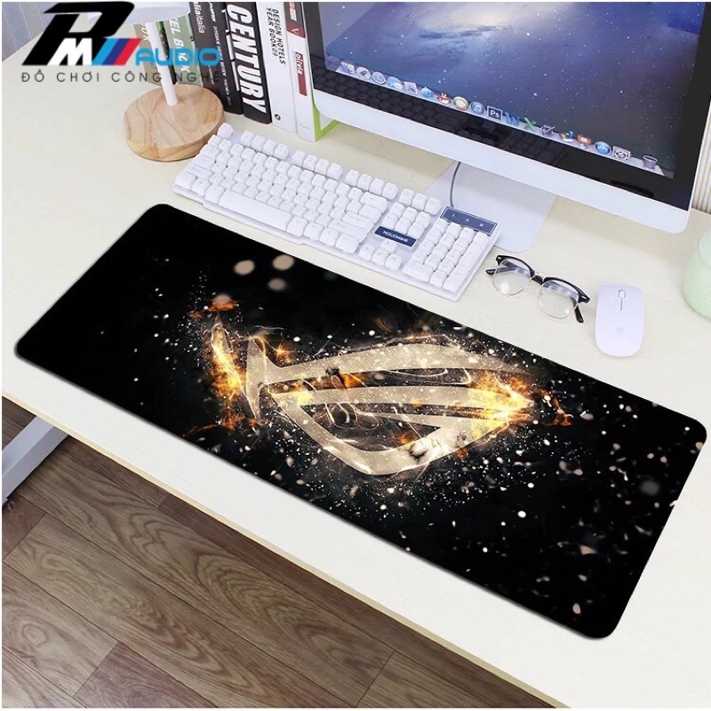 Lót chuột,pad chuột ASUS ROG,anime cỡ lớn,nhỏ 80x30x0,2cm bo viền chắc chắn,chống nước,chống bụi, thao tác chuột dễ dàng