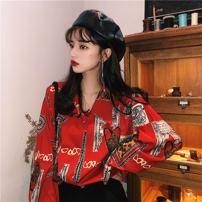 Áo sơ mi nữ tay dài Emilyshop ulzzang