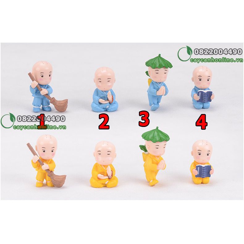 Chú tiểu chăm chỉ - phụ kiện tiểu cảnh - mô hình tượng để bàn trang trí xe ô tô xe hơi