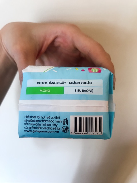 Combo 8 gói băng vệ Kotex Hằng Ngày Kháng Khuẩn