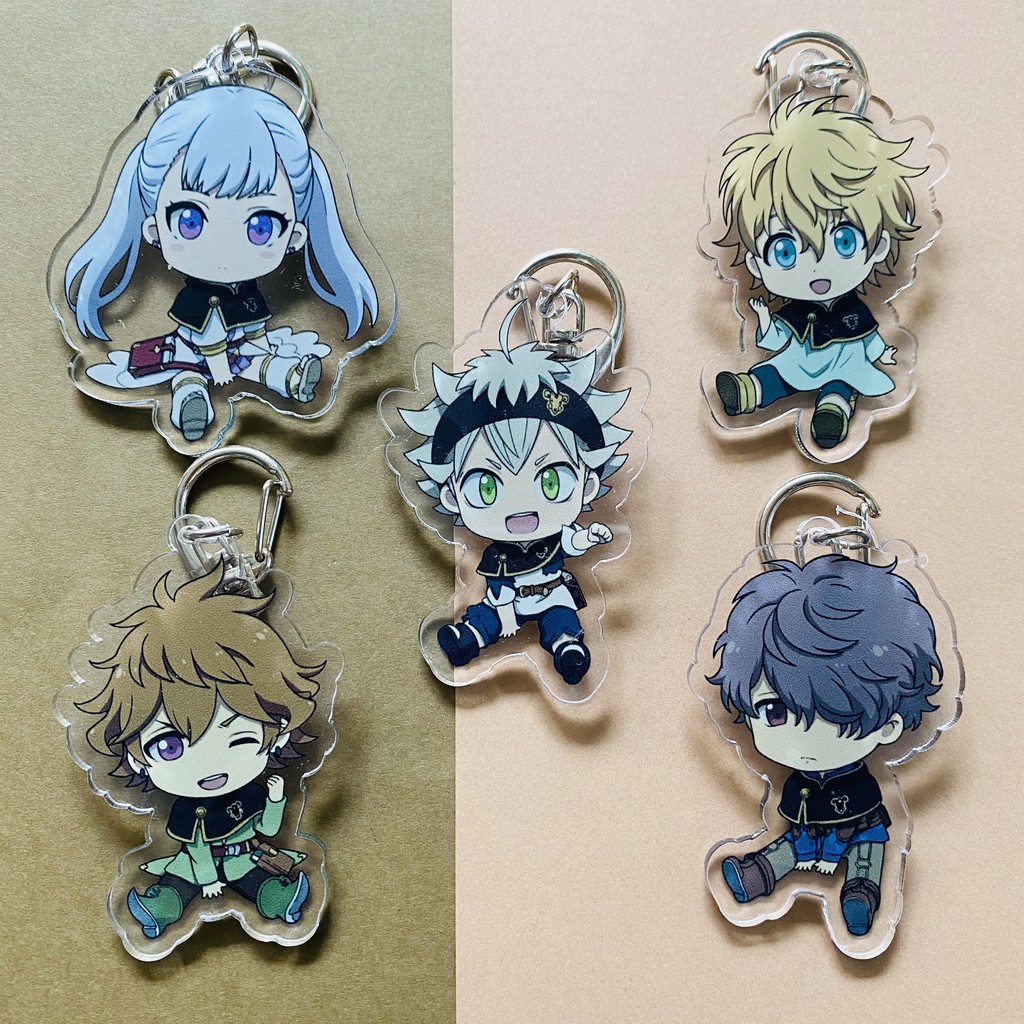 ( Mica trong acrylic ) Móc khóa in hình Black Clover ver cute chibi móc treo anime trang trí trưng bày xinh xắn