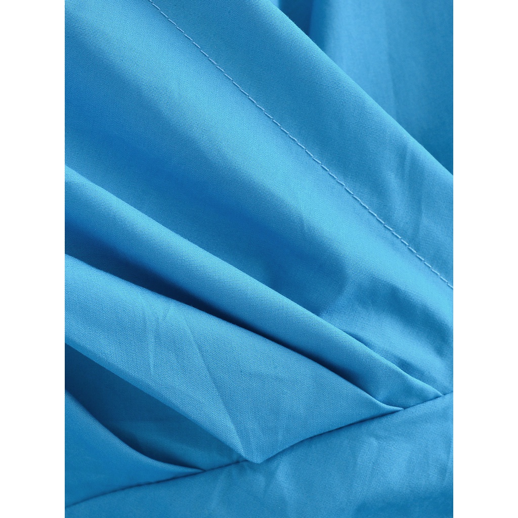 Zara Morocco full tag - Đầm Zara xanh blue dáng lệch tạo cảm giác thon thả DT2DLG57N10