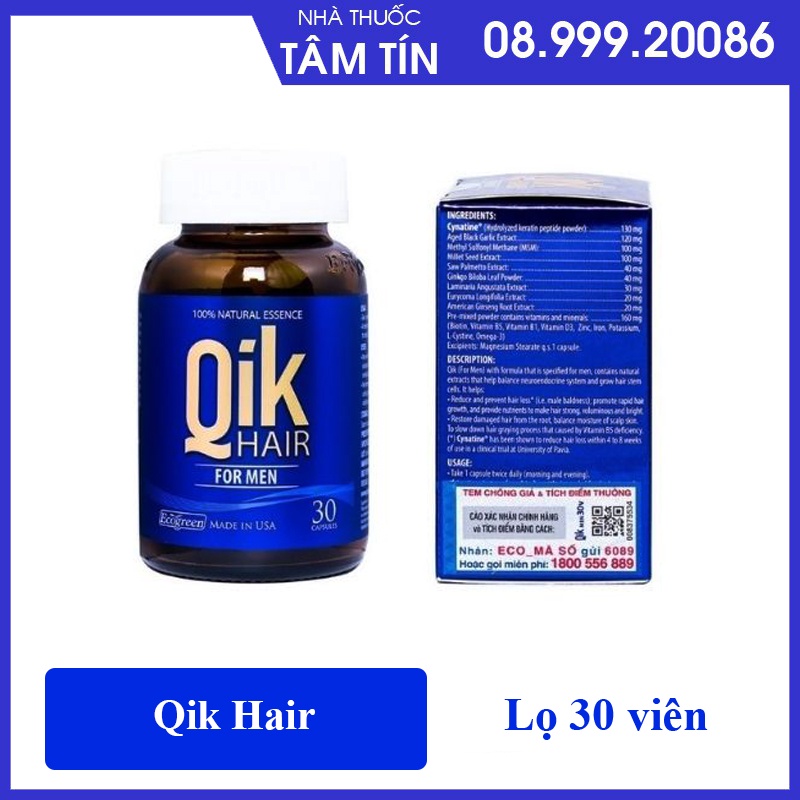 ✅(CHÍNH HÃNG CÓ TEM CHỐNG HÀNG GIẢ) Viên uống QIK HAIR QUIKHAIR QUIK HAIR QIKHAIR Qik