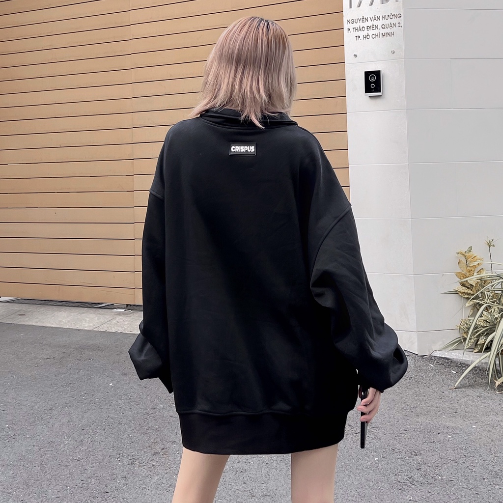 ÁO HALF ZIP SIMPLE ĐEN