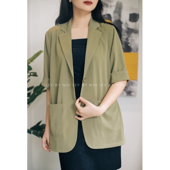 ÁO KHOÁC BLAZER BIGSIZE TAY LỠ CÓ TÚI - BLAZER BIG SIZE THIẾT KẾ - IZY BY NHI | BigBuy360 - bigbuy360.vn