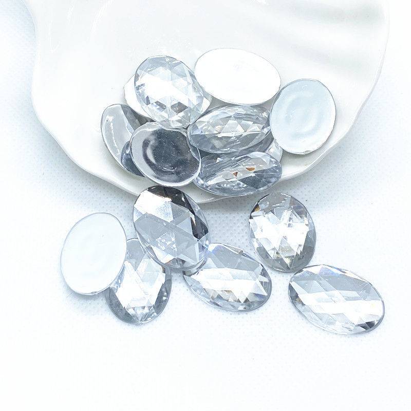 Hạt Đá Kết Oval Trắng Cừ AB Đính Kết Trang Phục