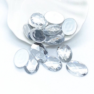 Hạt đá kết oval trắng cừ ab đính kết trang phục