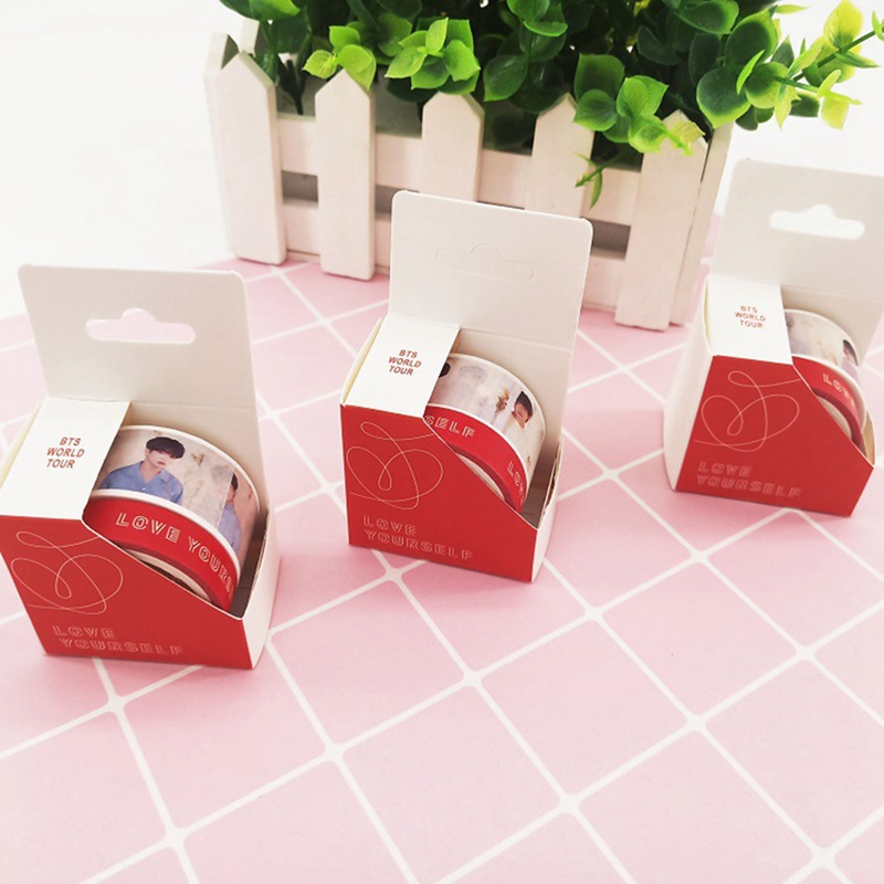 NEW Cuộn Băng Dính Washi In Hình Nhóm Nhạc Bts Đáng Yêu