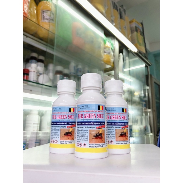 Thuốc diệt côn trùng, nguyên liệu nhập khẩu PER GREEN 50EC chai 100ml