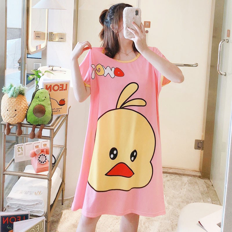 Váy Ngủ Cotton Cute Dáng Suông Chất ( Đẹp Hàng Loại 1)