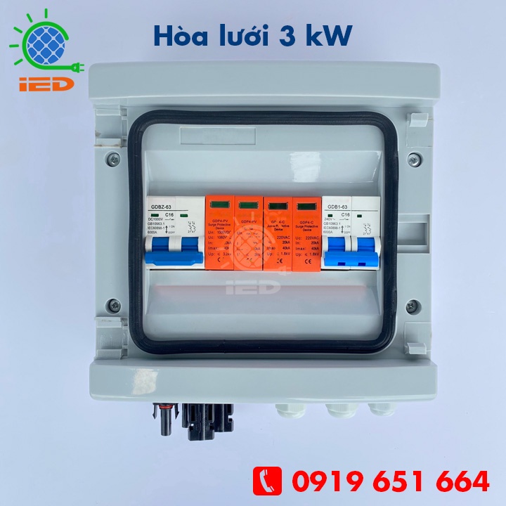 Tủ điện năng lượng mặt trời 3 kW 1 pha - tủ điện solar, tủ điện mặt trời 3kw 1 pha, tủ điện đấu nối sẵn