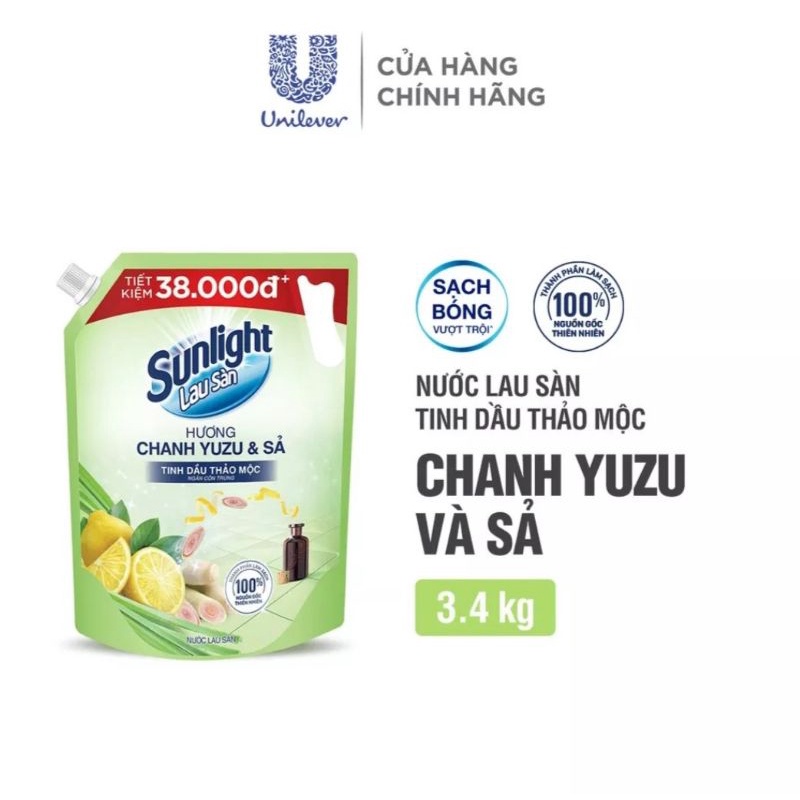Nước lau sàn Sunlight 3.4kg/3.6kg /túi