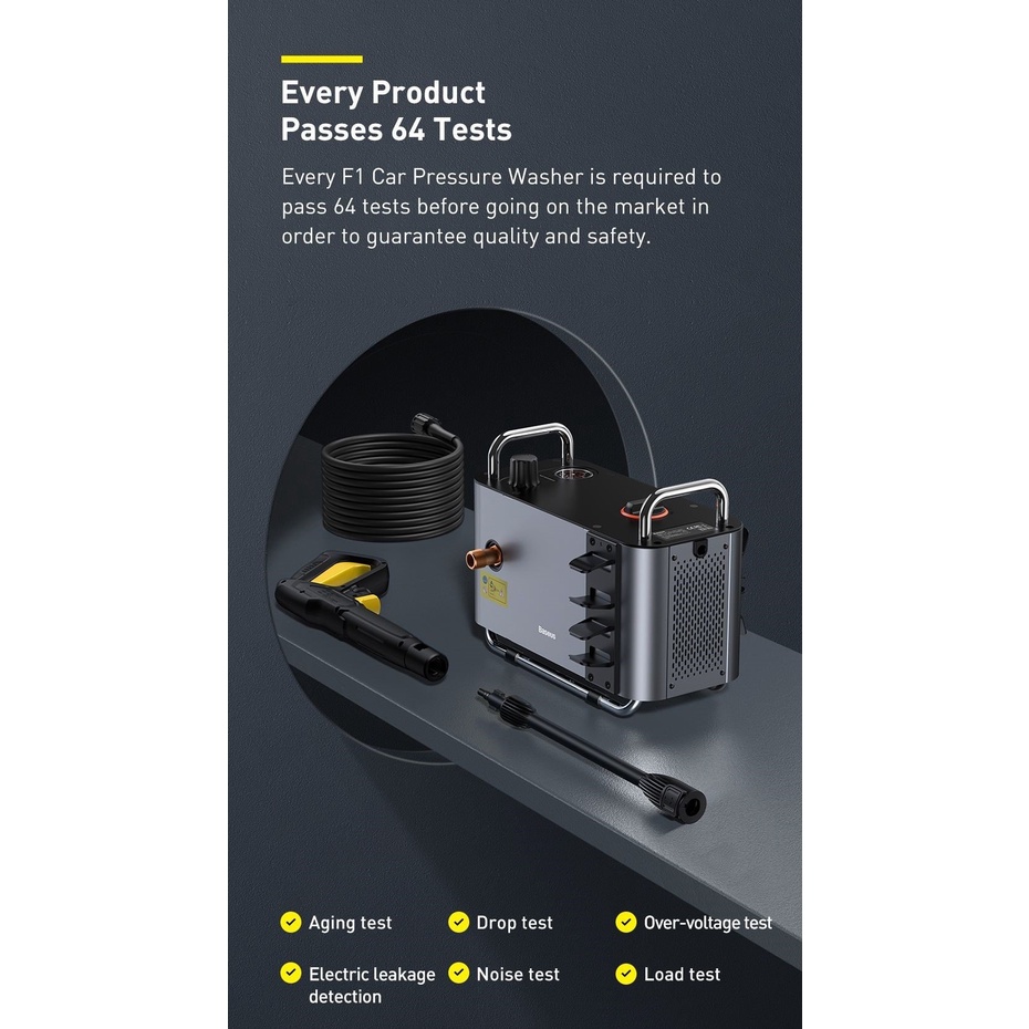 Máy xịt rửa xe tăng áp và máy nén Baseus F1 Car Pressure Washer US Tarnish
