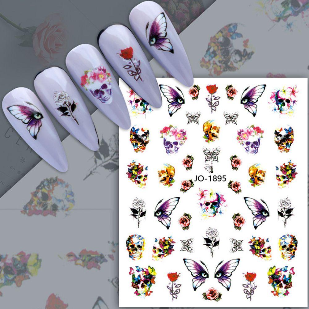 Sticker Dán Móng Tay Họa Tiết Vết Thương Máu / Nhện / Bí Ngô Halloween Thời Trang MXMUSTY