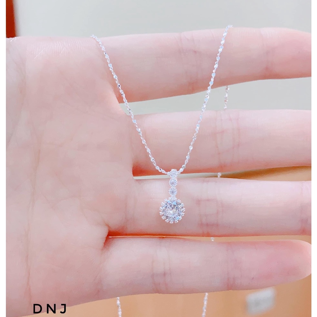 Bộ trang sức nữ bạc ta đính đá tròn nhỏ xinh xắn - Kho sỉ bạc Nhất Linh