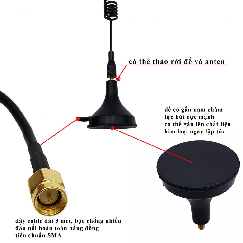 Anten Lora RF 433mhz SMA 5dBi 14.5cm - 7dBi 17.5cm - 12dBi 31cm