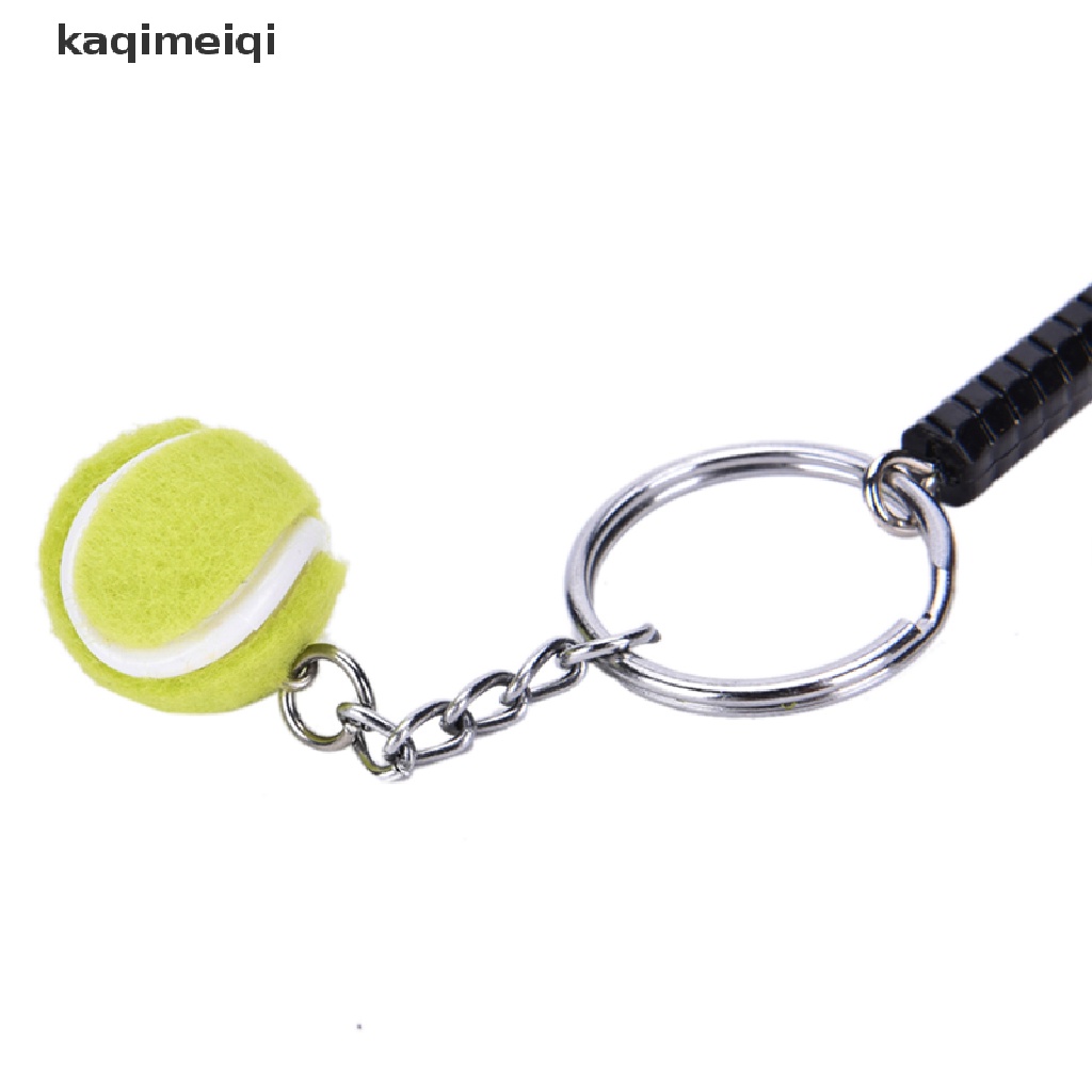 [KAQ] Fashion Metal Creative 3D Tennis Rackets Ball Key Chain Key Ring Gift Keychains GJL