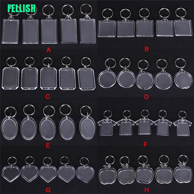 5 Móc khóa phối khung ảnh nhựa trong suốt tiện dụng