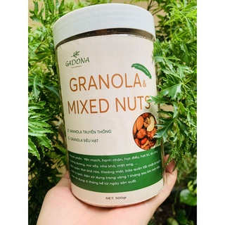 Granola 15% yến mạch macca, hạnh nhân, óc chó đỏ, hạt điều