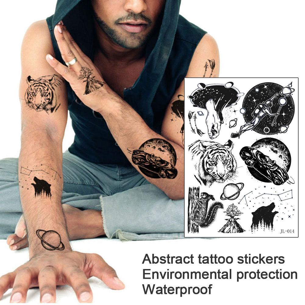 Hw Hình Xăm Dán Tạm Thời Chống Nước Hình Con Rắn / Hoa Hồng / Sư Tử Độc Đáo