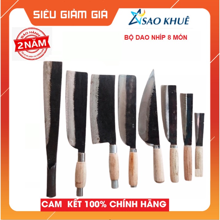 Bộ dao 8 món Đa Sỹ làm bằng nhíp xe ô tô (loại 1) NH001