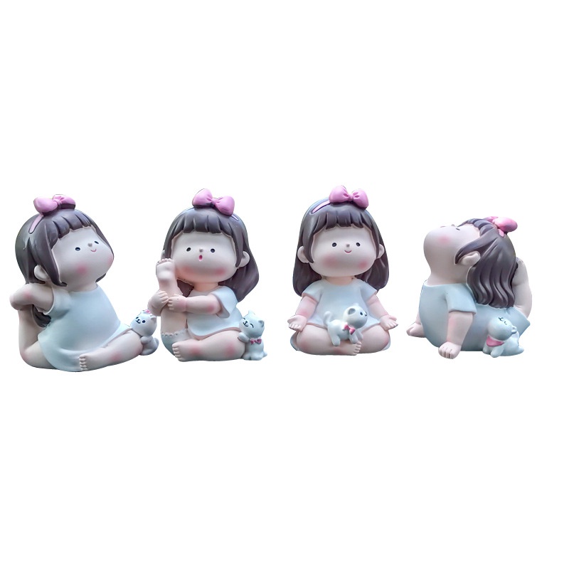 Tượng Cô gái tập Yoga trang trí ô tô, bàn làm việc, nhà cửa đáng yêu  - Thiền Tâm Hải Ấn