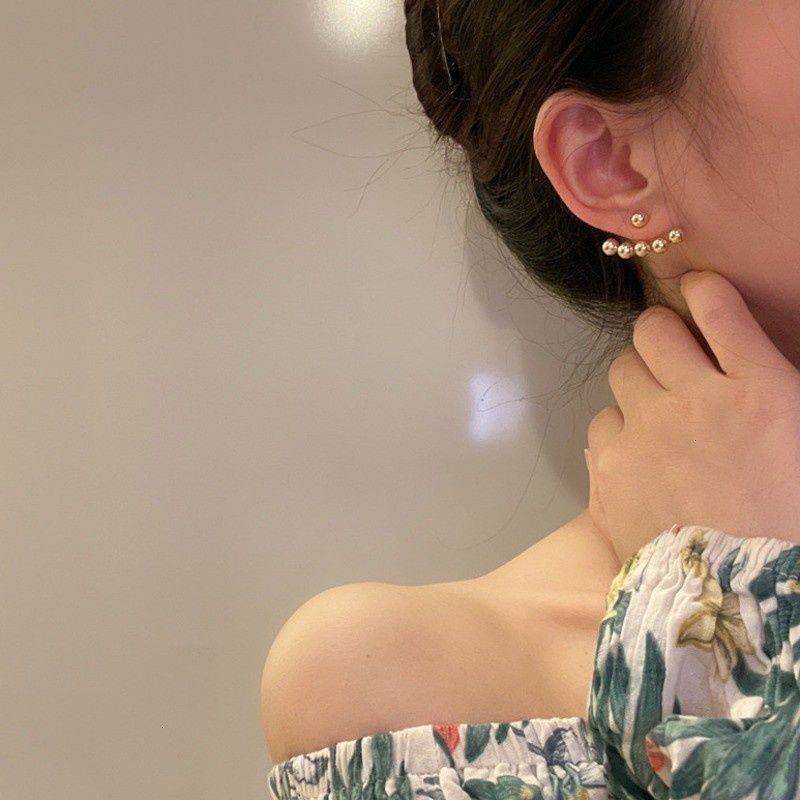 Bông Tai Hình Tròn Đính Hạt Phong Cách Retro Hàn Quốc