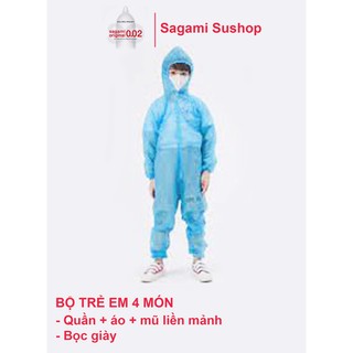 Bộ đồ bảo hộ phòng Chống dịch trẻ em, vải không dệt dầy dặn ( 4 món )