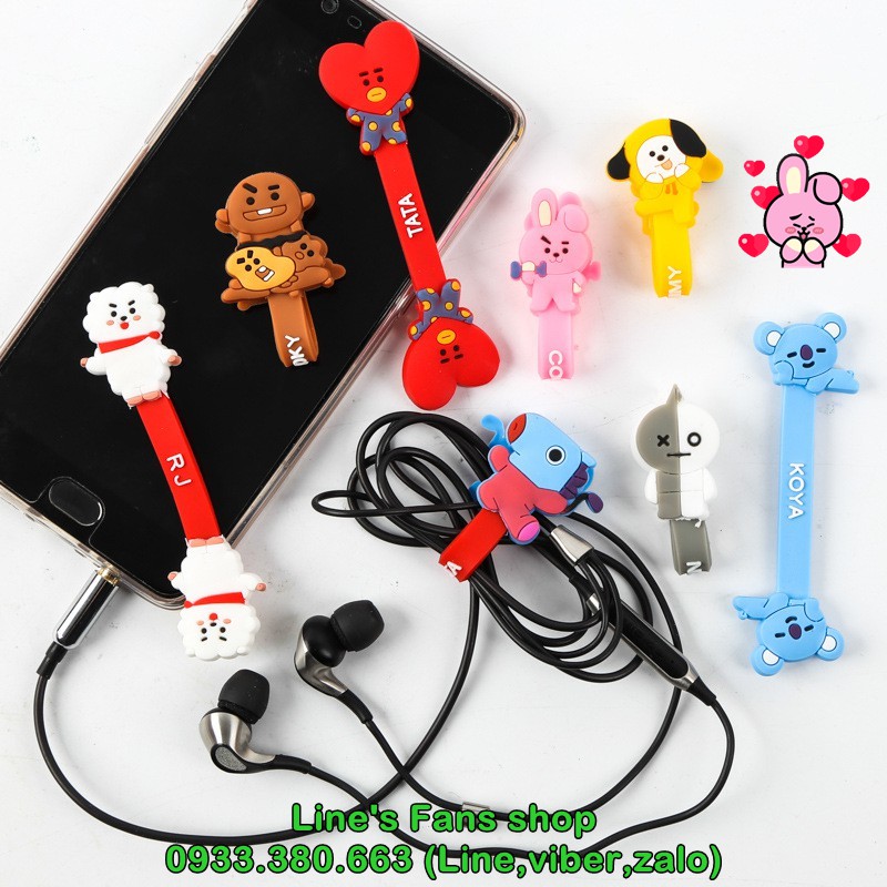 (MUA 2 TẶNG 1) Kẹp dây cáp ĐT hình BT21 BTS | BigBuy360 - bigbuy360.vn