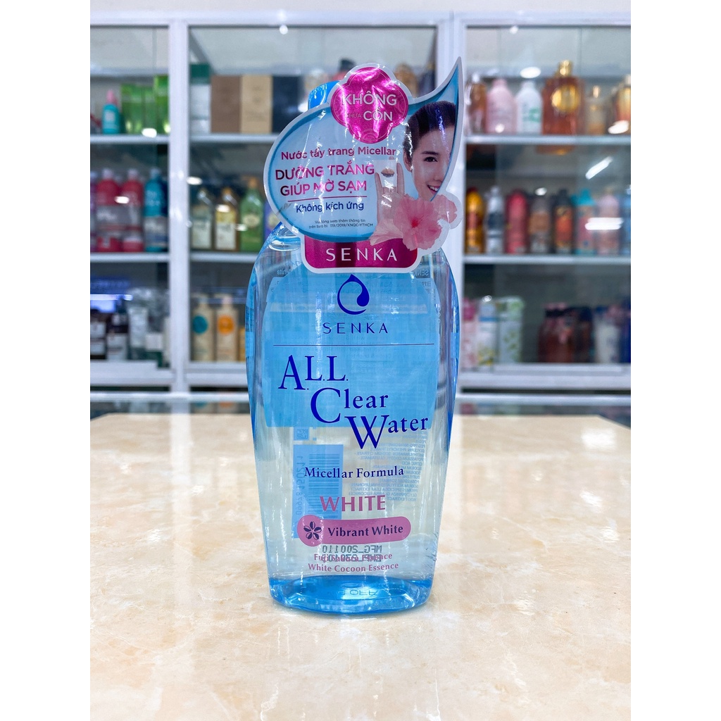 Nước Tẩy Trang Không Cồn Dưỡng Trắng Senka ALL Clear Water White Nhật Bản 230ml