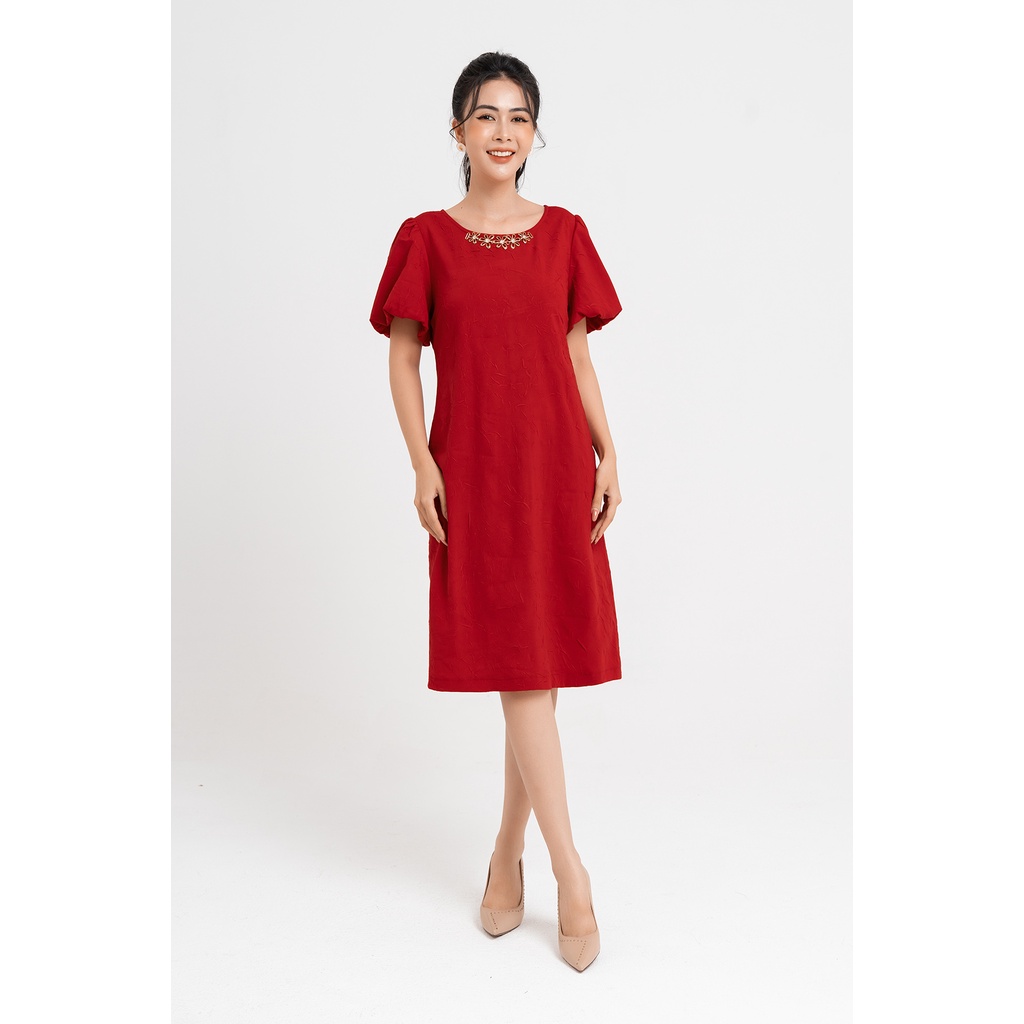 Đầm Dạ Hội SHE'S BACK Tay Phồng Đính Đá S63T22Q016