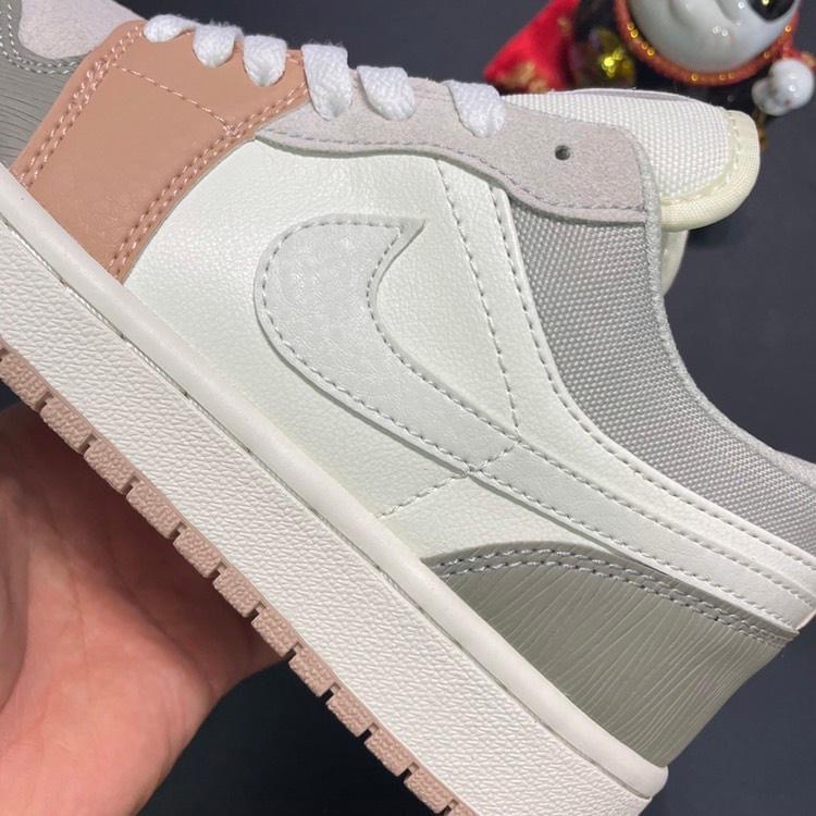Giày thể thao Jordan 1 milan cổ thấp, Giày sneaker jd1 low hồng đất nam nữ cực chất dễ phối đồ hàng FullBox